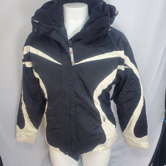 Authentic Alpine Design. Snowboard Jacket, Ladies S 6-8 Blk/Wht with lining 3in1 - Picture 2 of 16